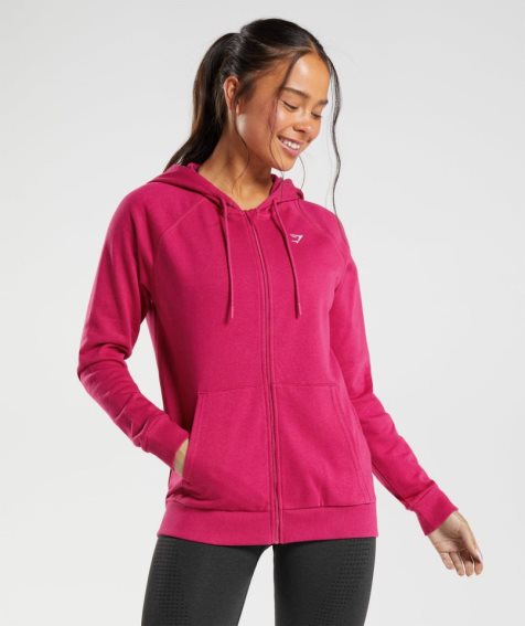 Women's Gymshark Training Zip Hoodie Fuchsia | CA D5N038